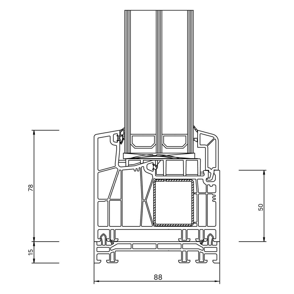 Kömmerling 88 MD Rahmenverbreiterung 15 mm