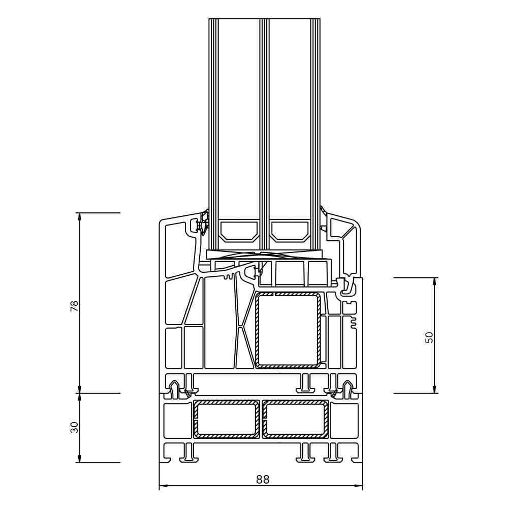 Kömmerling 88 MD Rahmenverbreiterung 30 mm