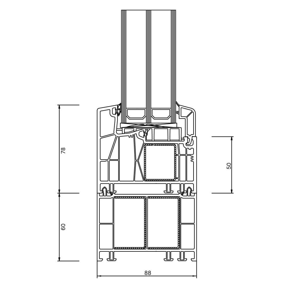 Kömmerling 88 MD Rahmenverbreiterung 60 mm