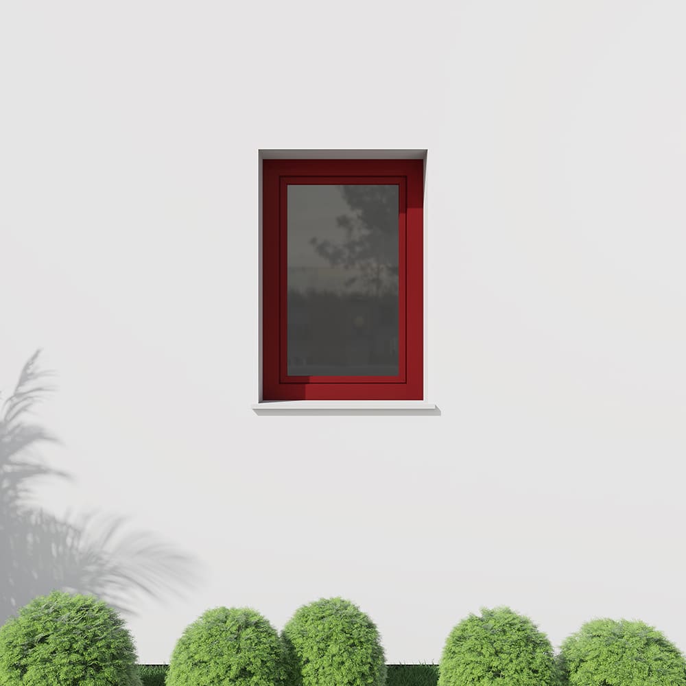 Alufenster in Rubinrot RAL 3003