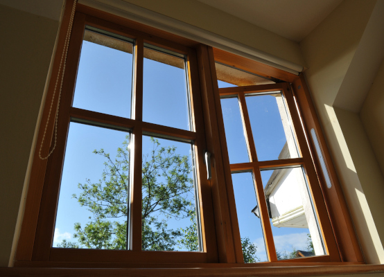 Hellbraune Fenster