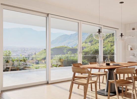 VEKA Schiebetür in Weiß