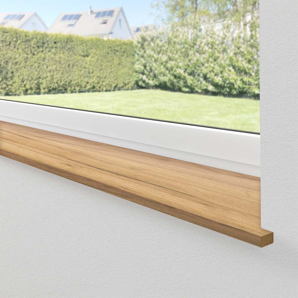Einbausituation Innenfensterbank Premium Eiche mit Kante