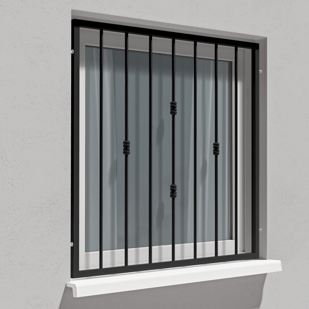Zier-Fenstergitter in Schwarz Zier-Fenstergitter in Schwarz