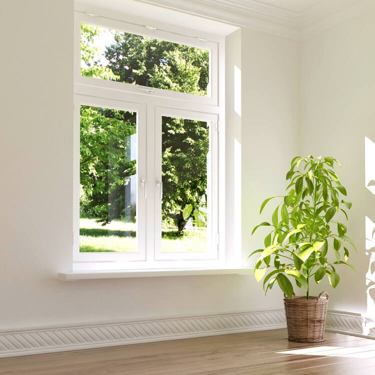 Einbausituation Doppelflügelfenster mit Mittelsteg
