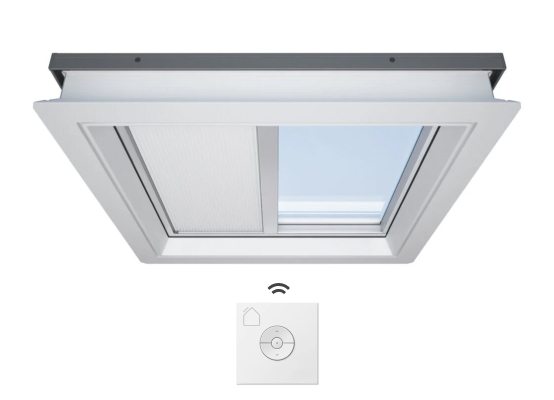 Innenbeschattung in Weiß mit Fernbedienung Innenbeschattung in Weiß mit Fernbedienung