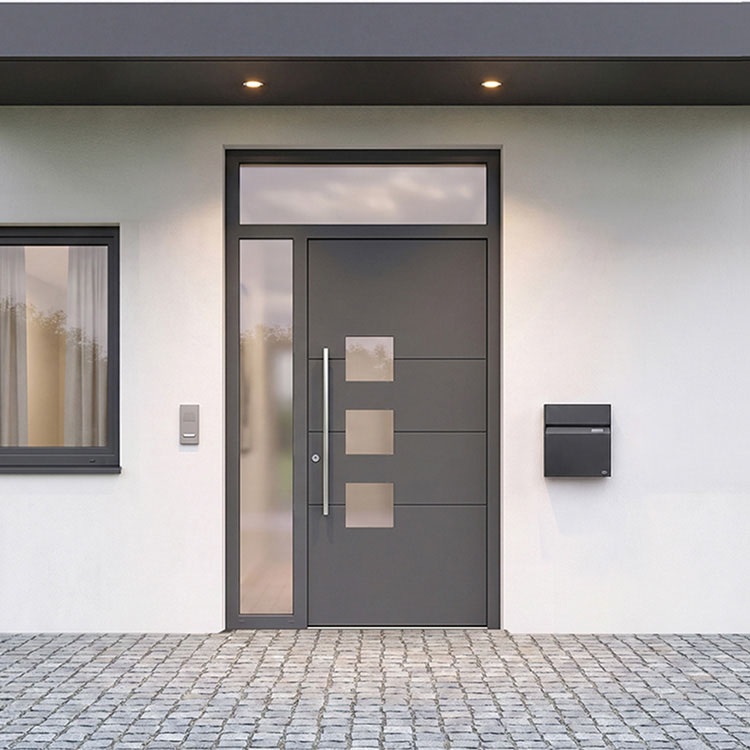Haustür mit Seitenteil links und Oberlicht