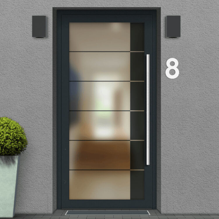 Haustür Ganzglas mit Ornament