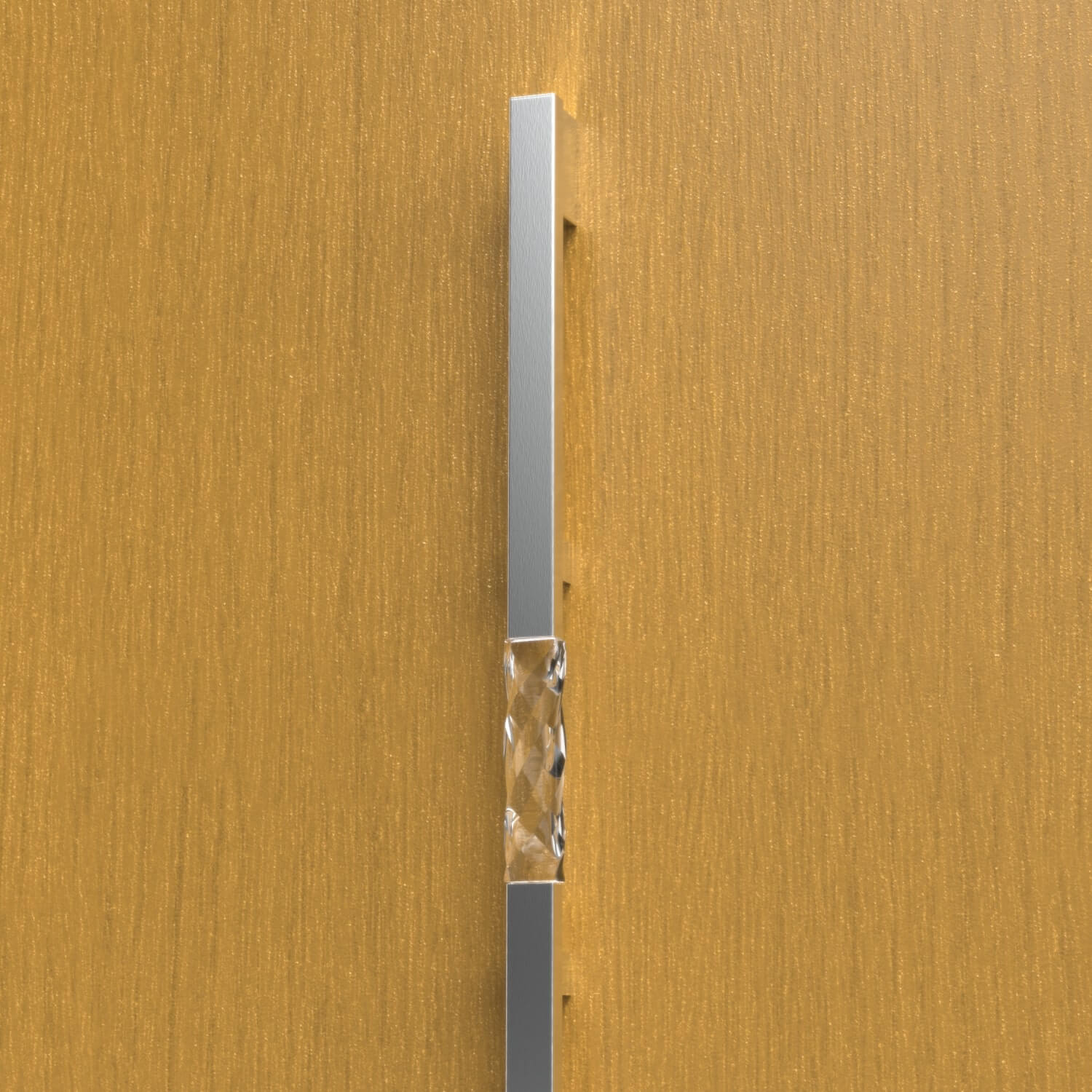Holzhaustür-Griff mit Glaseinsatz