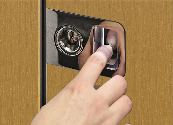 Holzhaustür Fingerprint
