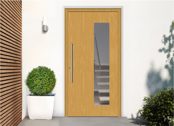 Holzhaustür mit Glaseinsatz