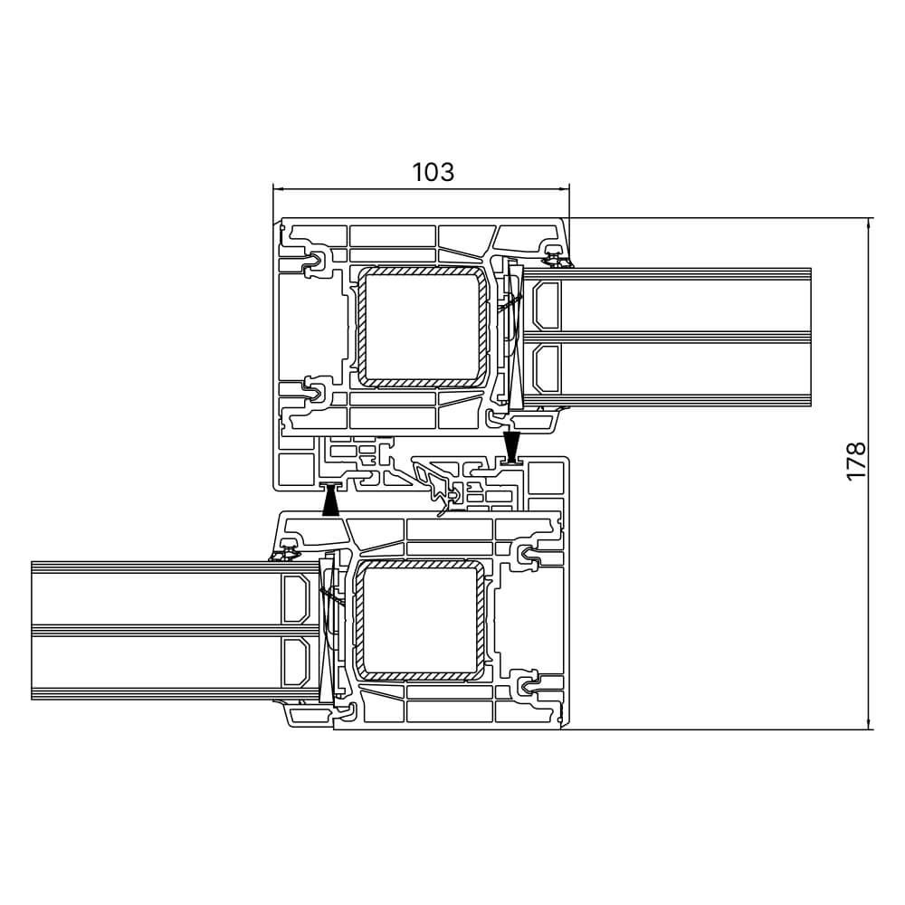 PremiDoor 76 - Profilschnitt