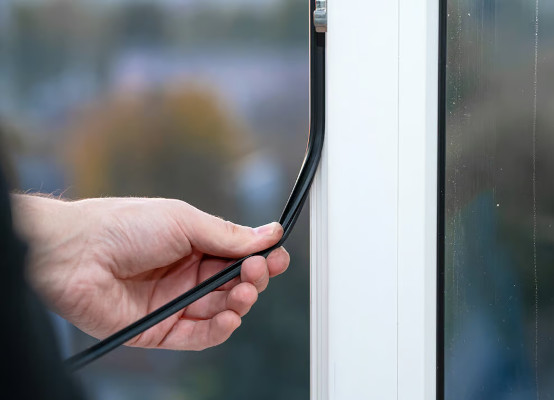 Dichtungen für Fenster und Türen Gummi Fensterbank Fensterdichtung  (E-Profil braun)