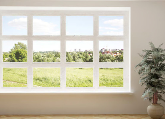 Rahmenfenster mit schönem Ausblick