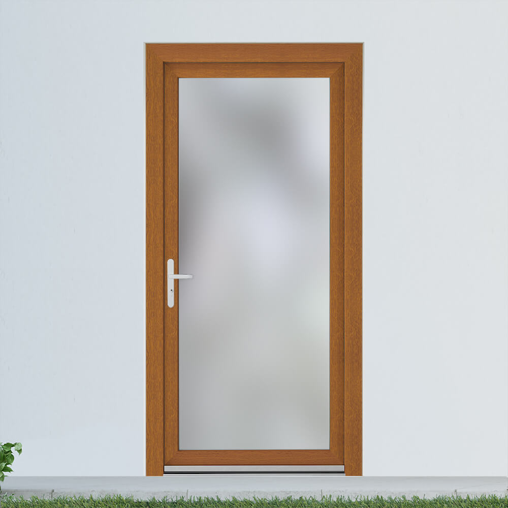 Nebeneingangstür Außenansicht Holzdekor Golden Oak