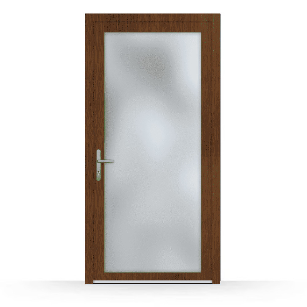 Nebeneingangstür Kunststoff Holzoptik Nuss