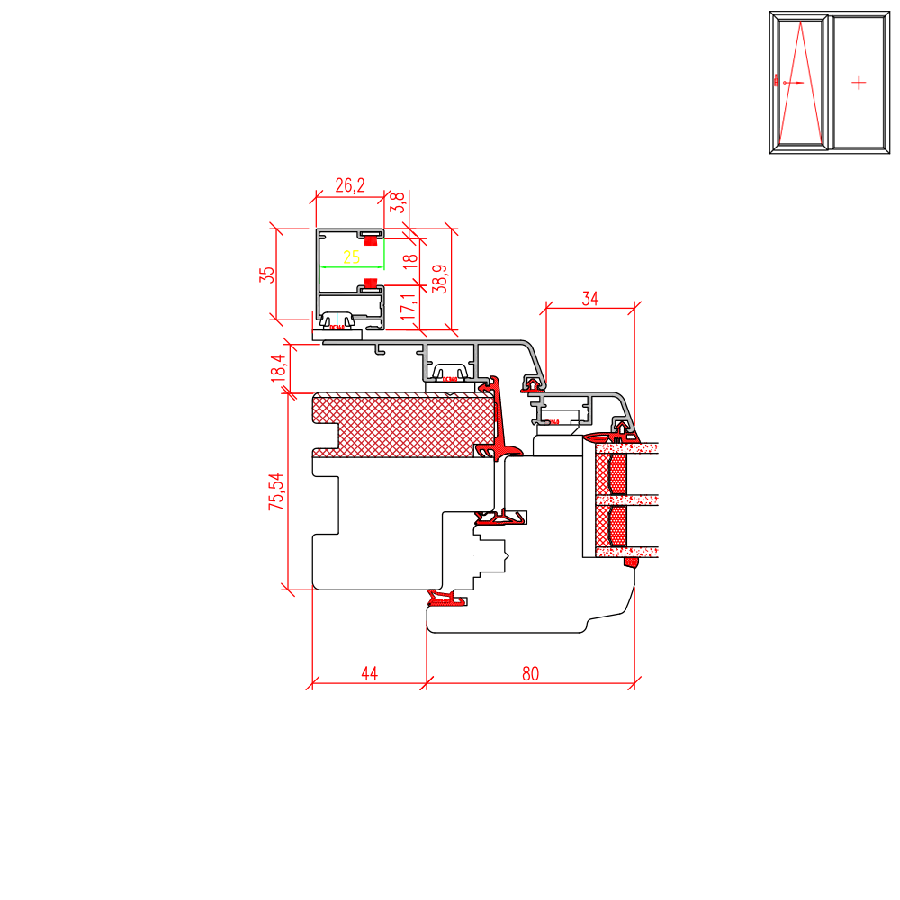 ECO Idealu Classicline PSK - Rollladenführungsschiene Altbau