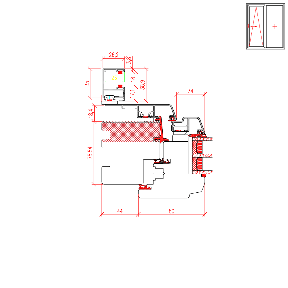 ECO Idealu Trendline PSK - Rollladenführungsschiene Altbau