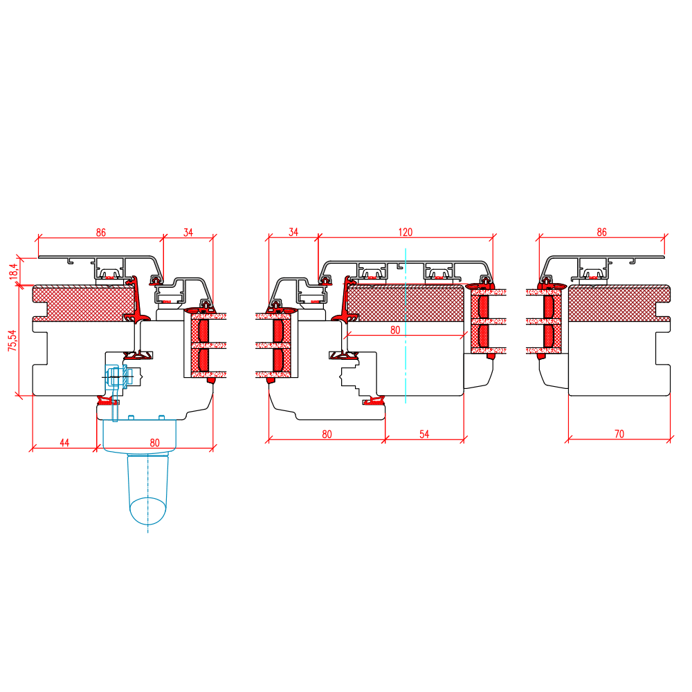 ECO Idealu Trendline PSK - Detail Vertikalschnitt