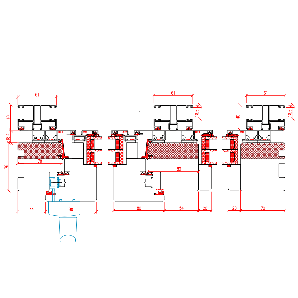  ECO Plano PSK - Aufsatzrollladen Horizontalschnitt 