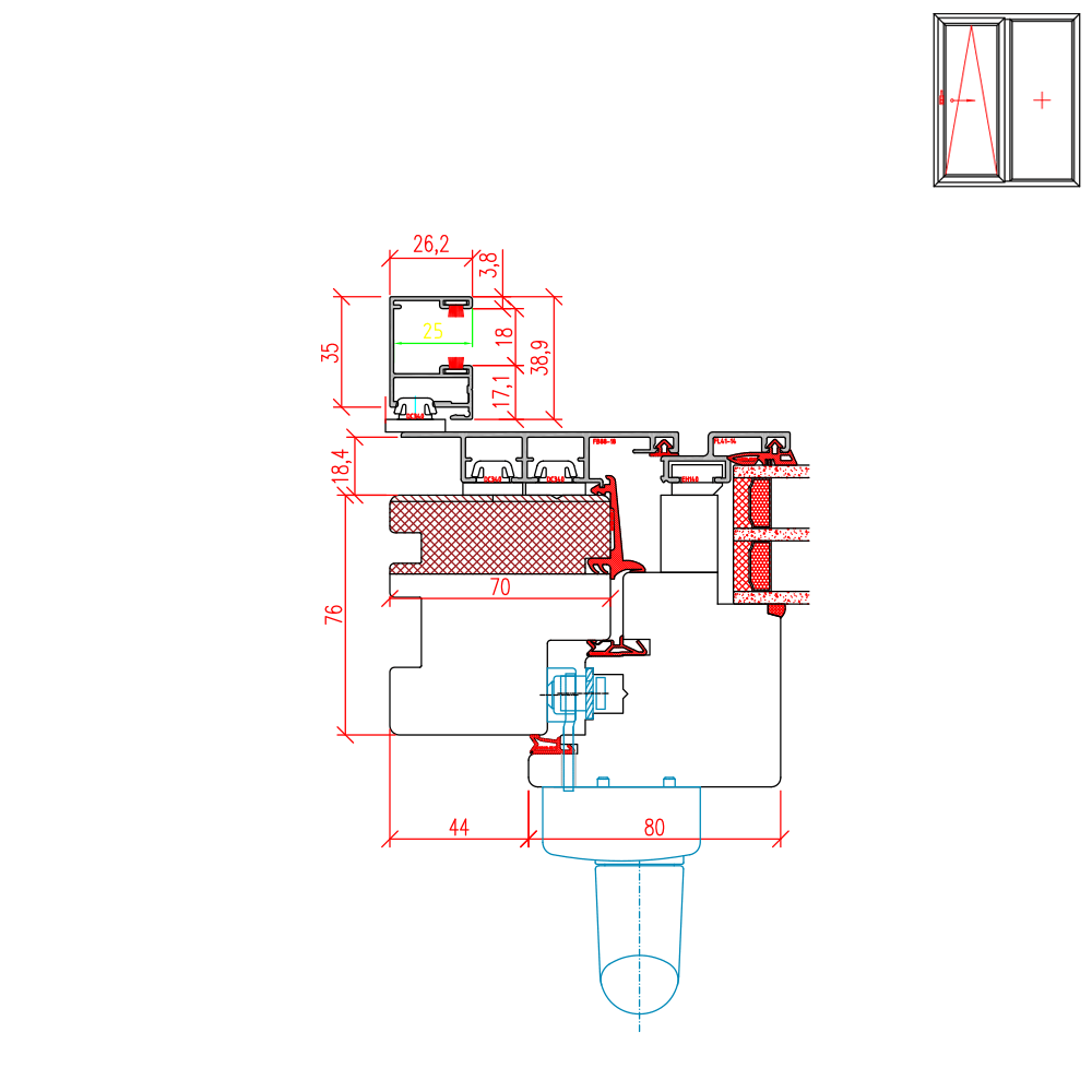 ECO Plano PSK - Rollladenführungsschiene Altbau