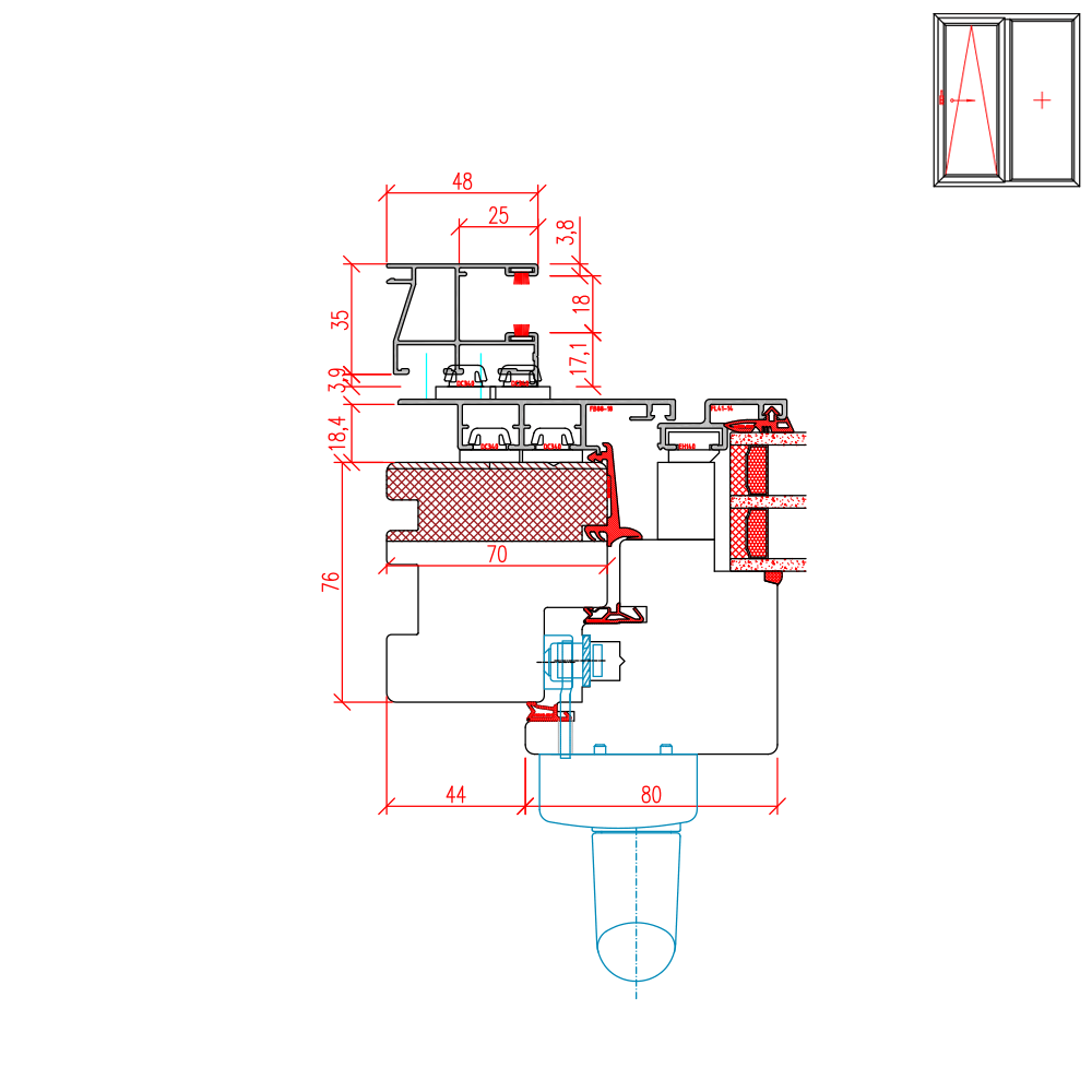 ECO Plano PSK - Rollladenführungsschiene Neubau