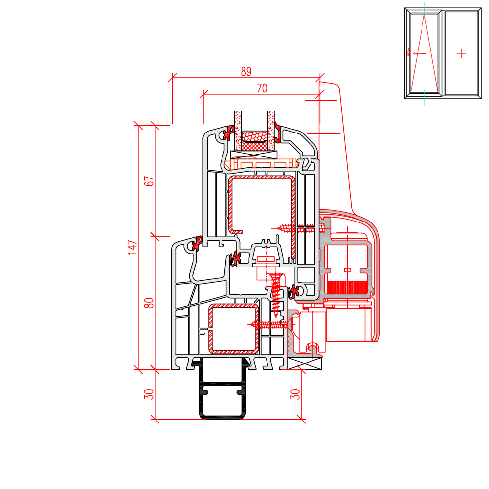 Ideal 4000 PSK Bankanschlussprofil Neubau 30mm