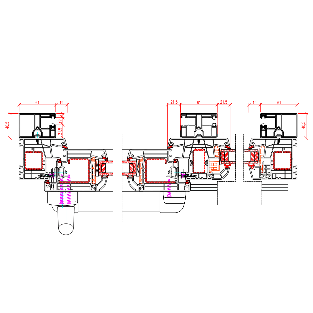 Ideal 4000 PSK Aufsatzrollladen Horizontalschnitt 