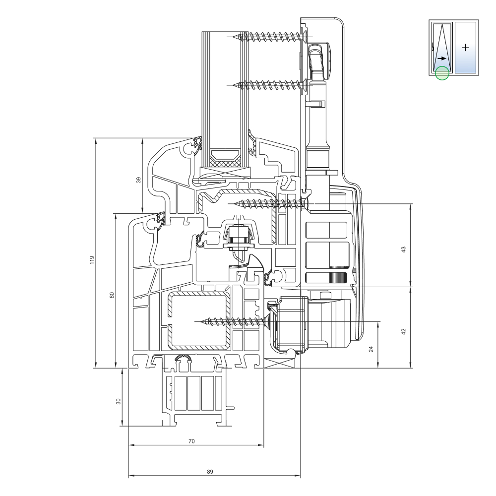 Ideal 5000 PSK Bankanschlussprofil Neubau 30mm