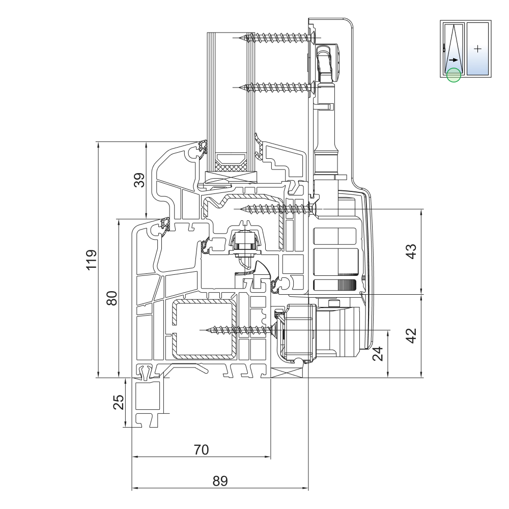 Ideal 5000 PSK Bankanschlussprofil Steinbank 25mm