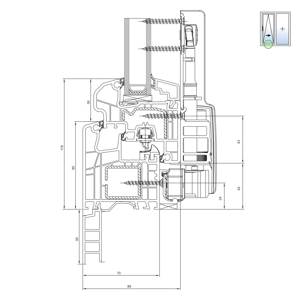 Ideal 5000 PSK Bankanschlussprofil Steinbank 50mm