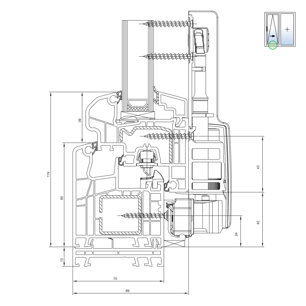 Ideal 5000 PSK mit Rahmenverbreiterung 15mm
