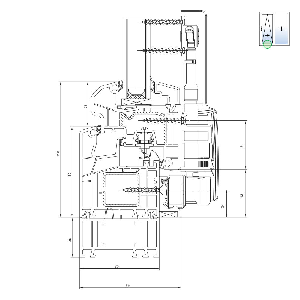 Ideal 5000 PSK mit Rahmenverbreiterung 35mm
