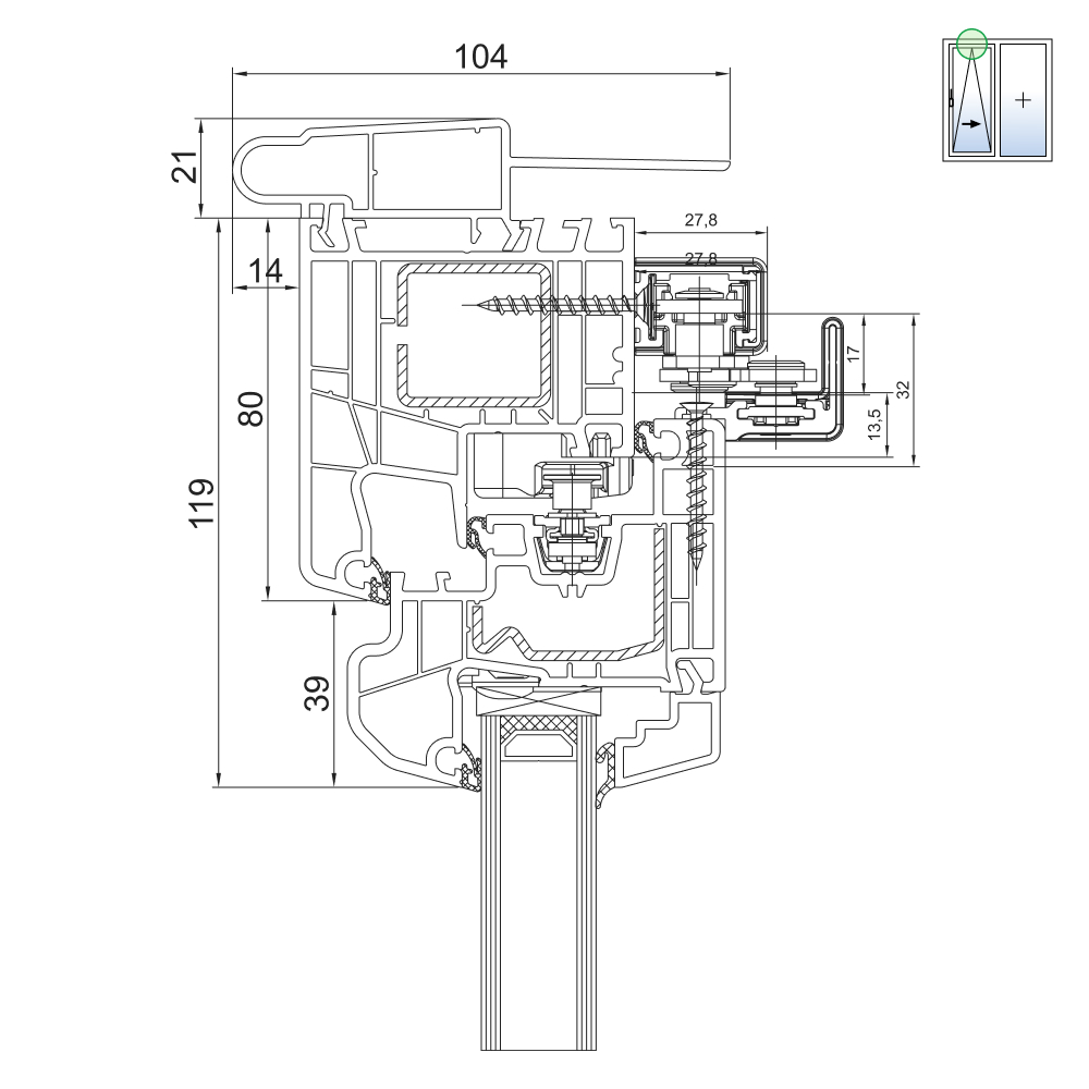 Ideal 5000 PSK Rollladendeckelaufnahme Neubau