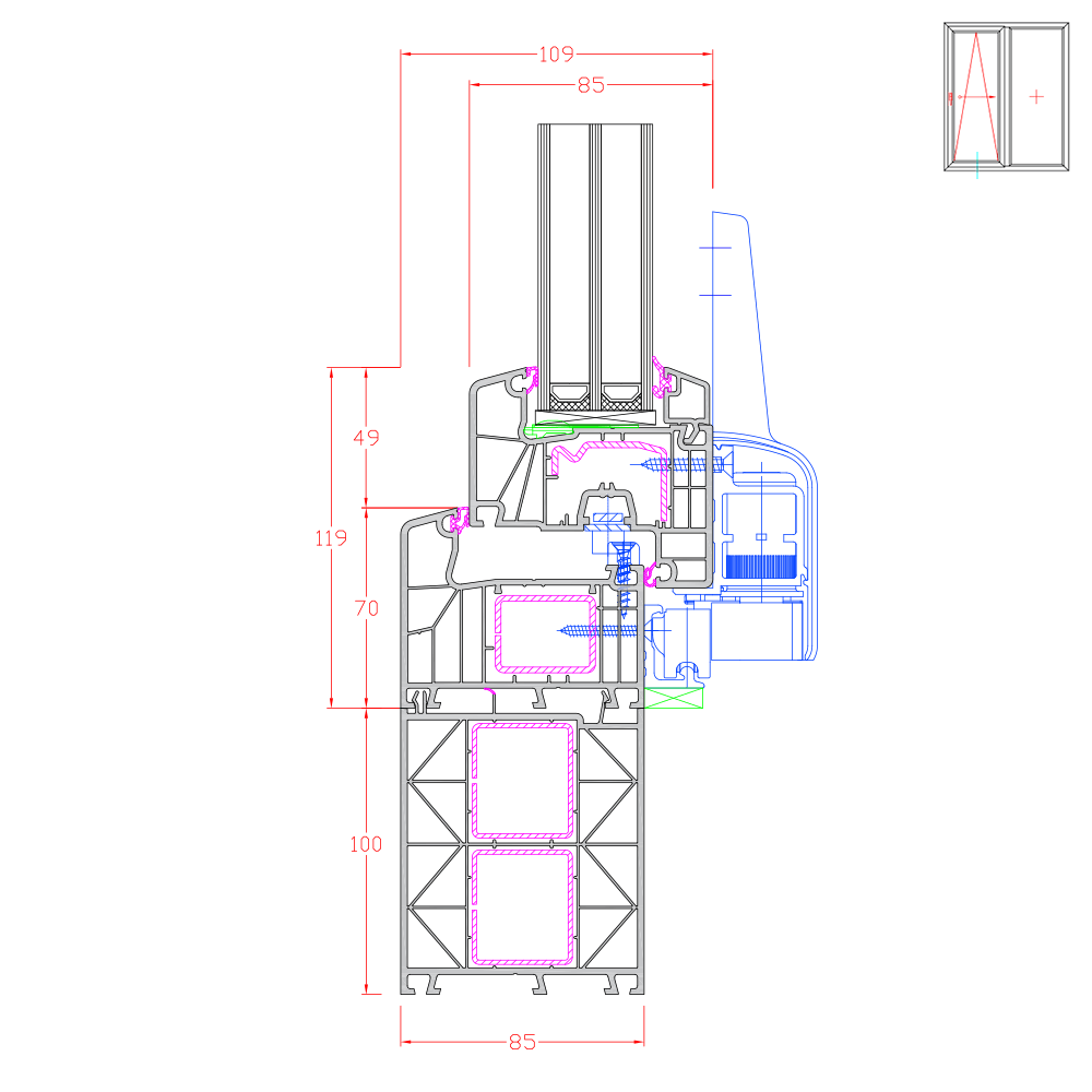Ideal 7000 PSK mit Rahmenverbreiterung 100mm