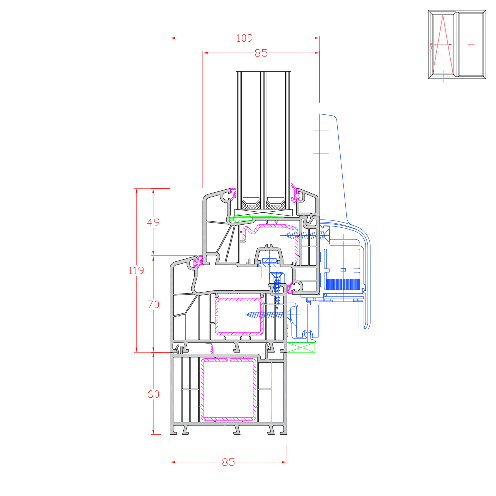 Ideal 7000 PSK mit Rahmenverbreiterung 60mm