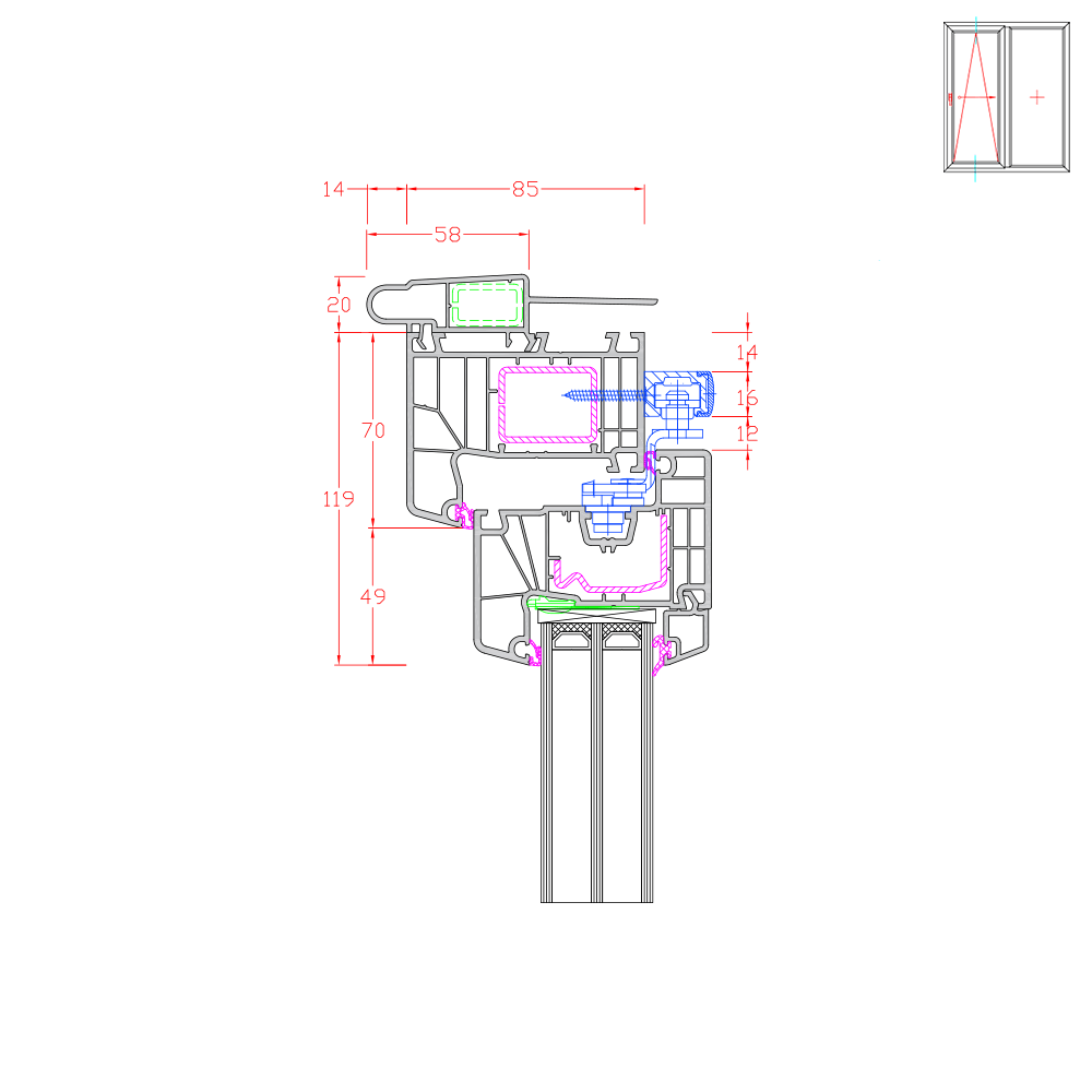 Ideal 7000 PSK Rollladendeckelaufnahme Neubau