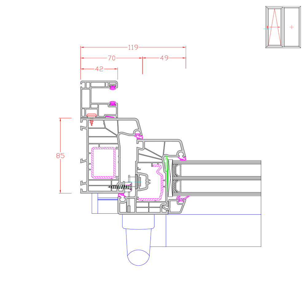 Ideal 7000 PSK Rollladenführungsschiene Neubau