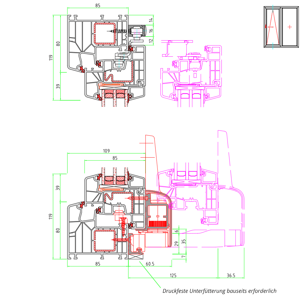 Ideal 8000 Parallel-Schiebe-Kipp-Tür