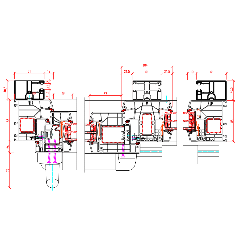 Ideal 8000 PSK Aufsatzrollladen Horizontalschnitt 