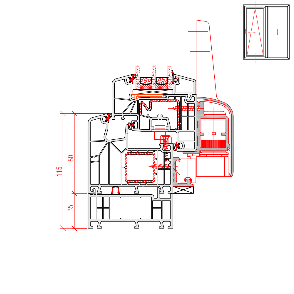 Ideal 8000 PSK mit Rahmenverbreiterung 35mm