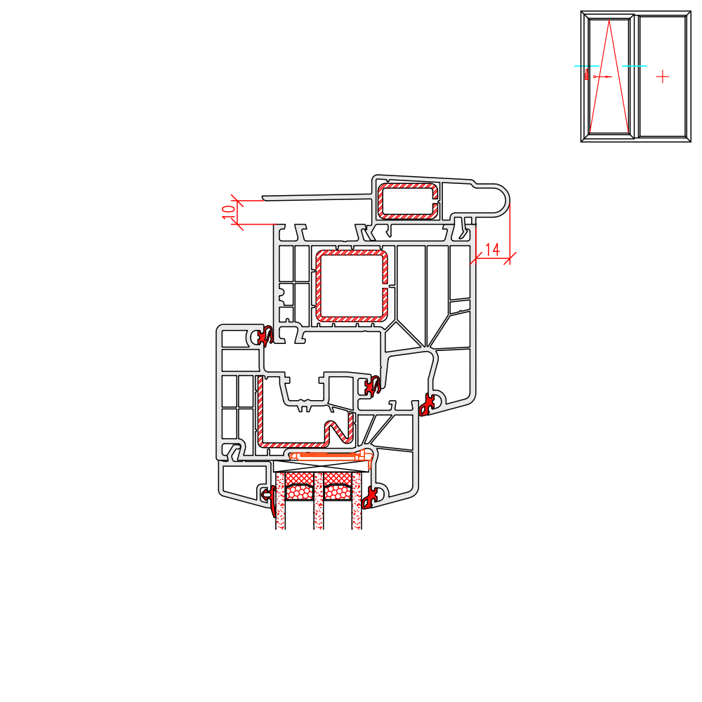 Ideal 8000 PSK Rollladendeckelaufnahme Neubau