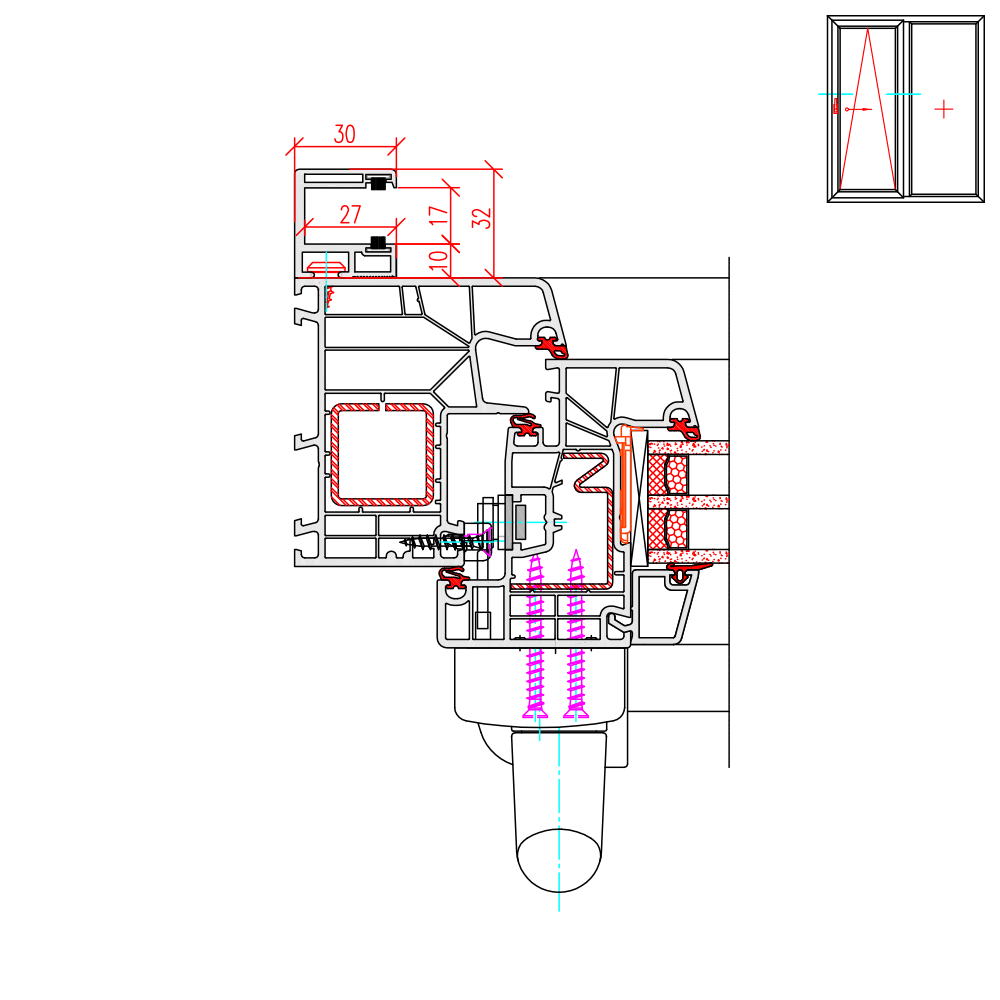Ideal 8000 PSK Rollladenführungsschiene Altbau