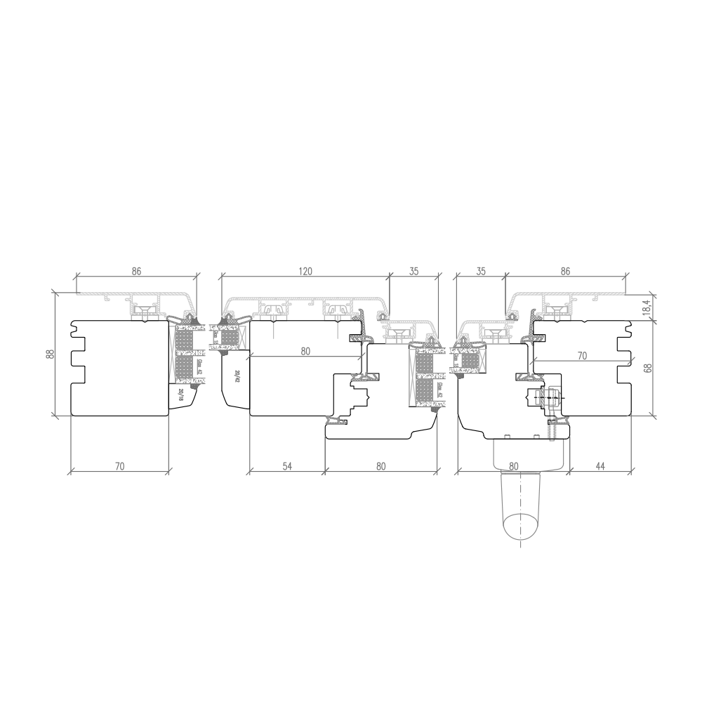 Idealu Classicline IV 68 - Detail Vertikalschnitt