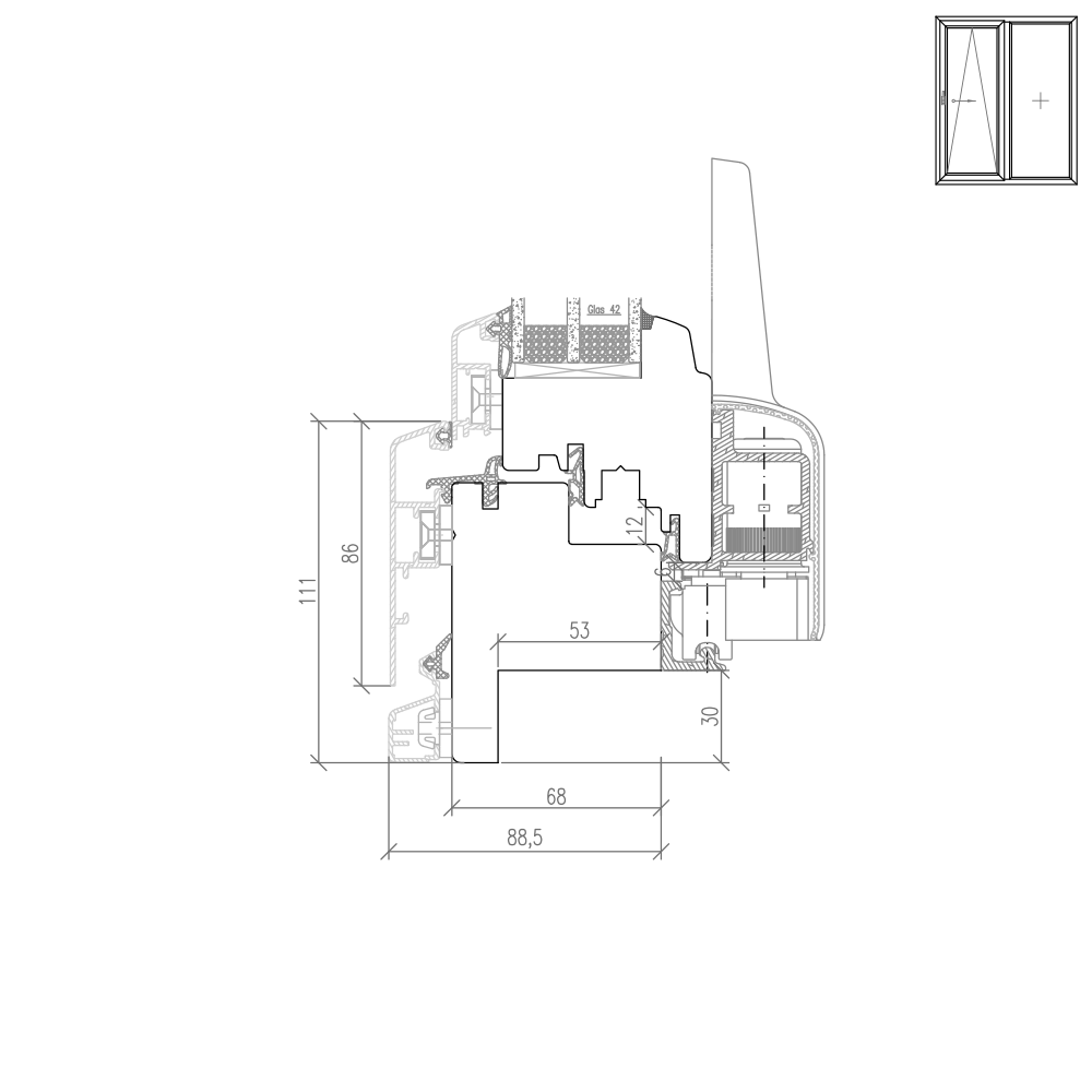 Idealu Classicline PSK Fräsung für Altbau - 30mm