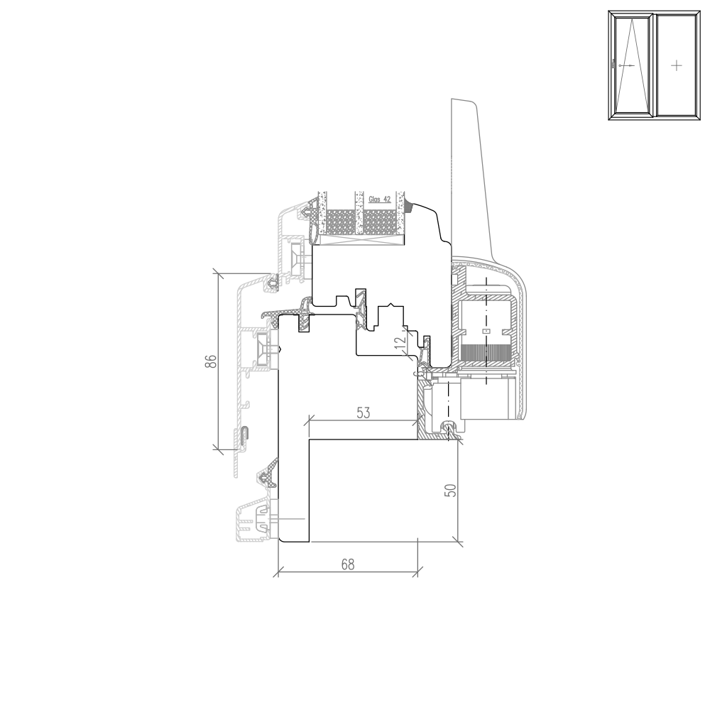 Idealu Classicline PSK Fräsung für Altbau - 50mm