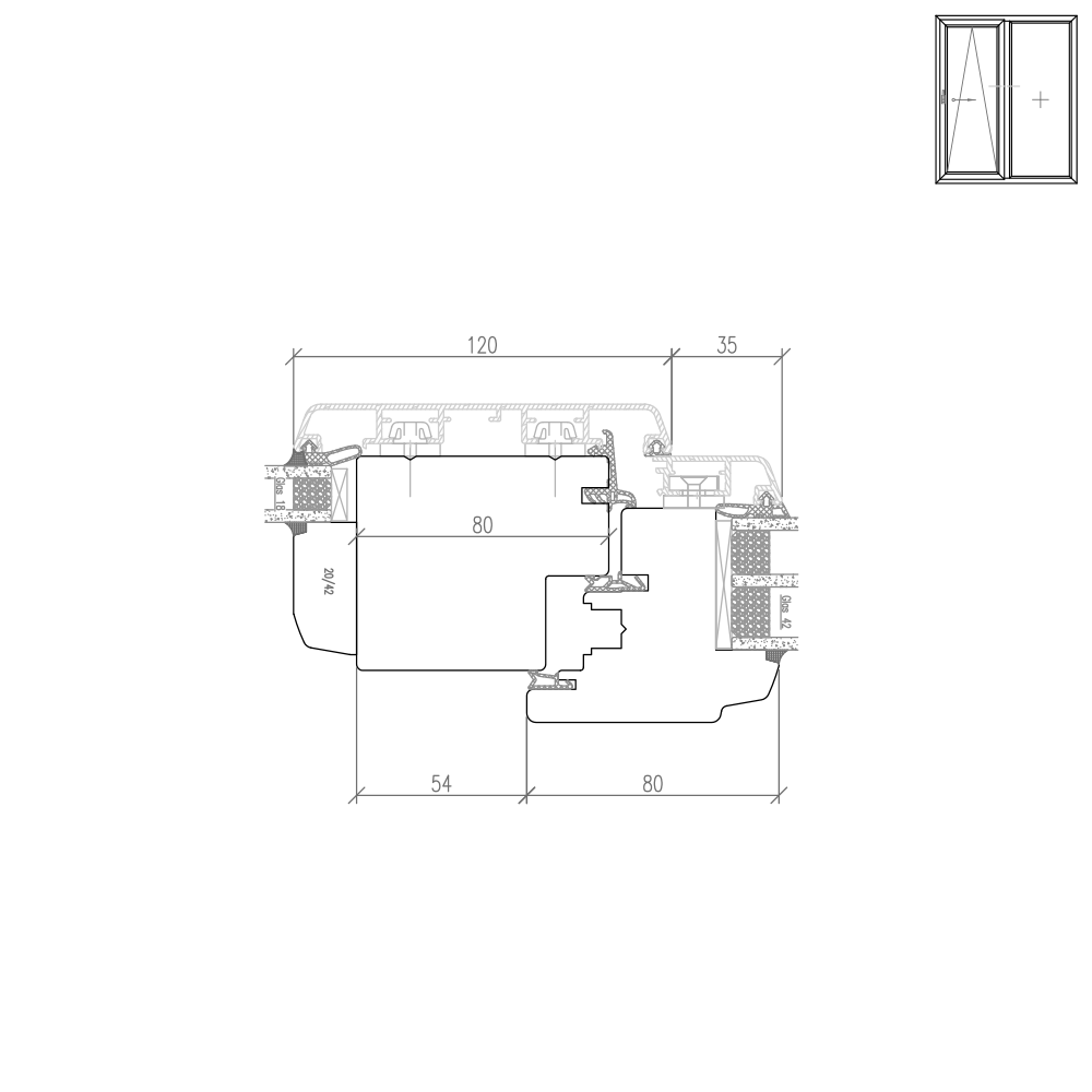 Idealu Classicline IV 68 - Pfostendetail