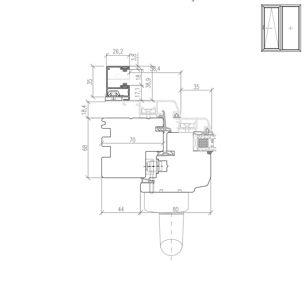 Idealu Classicline PSK Rollladenführungsschiene Altbau