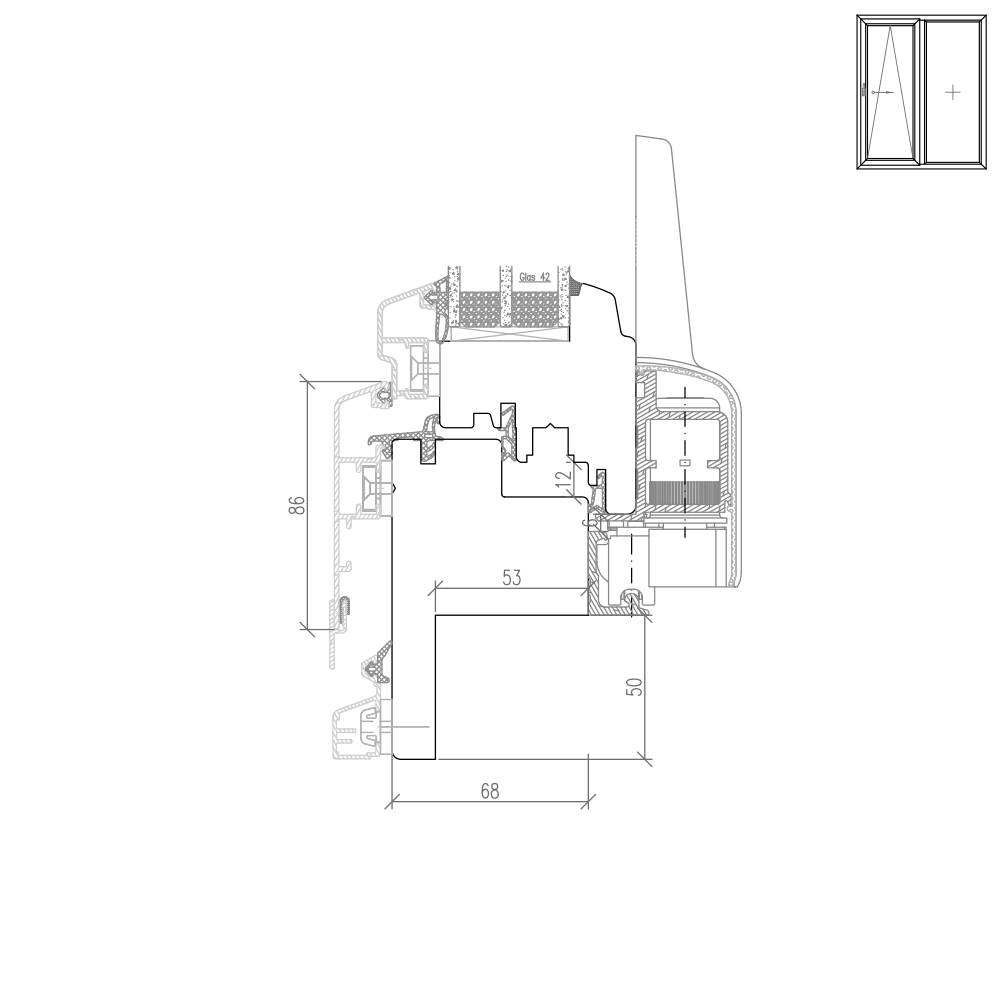 Idealu Trendline PSK Fräsung für Altbau - 50mm