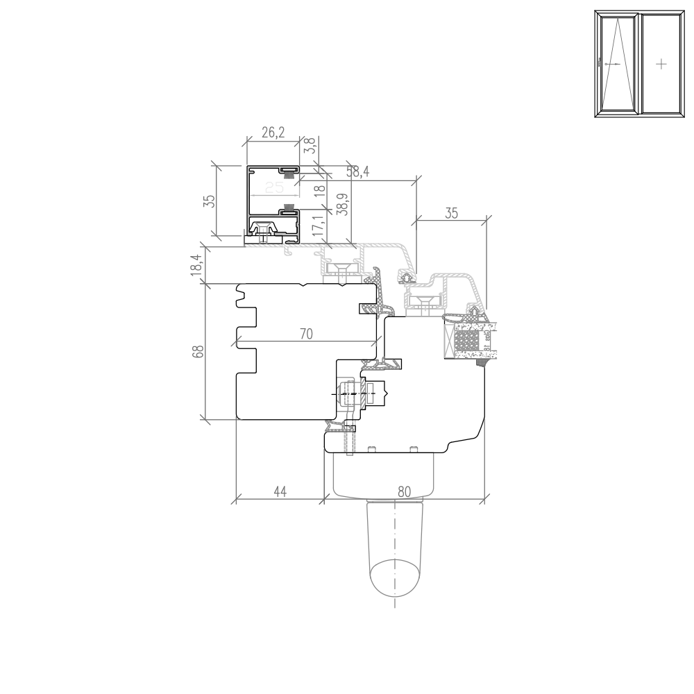 Idealu Trendline PSK Rollladenführungsschiene Altbau